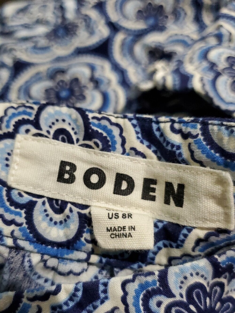 Boden Blue and White Patterned Women’s Maxi Skirt Anthropologie Prairie Farm - Picture 6 of 6